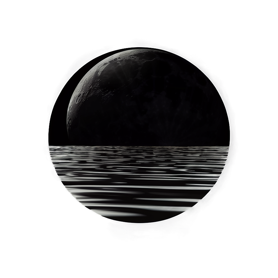 Black Moon Over Lake Png Cda PNG