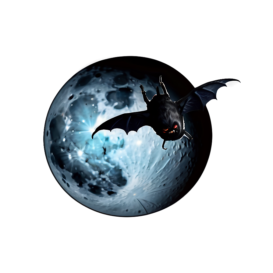 Black Moon With Bats Png 18 PNG