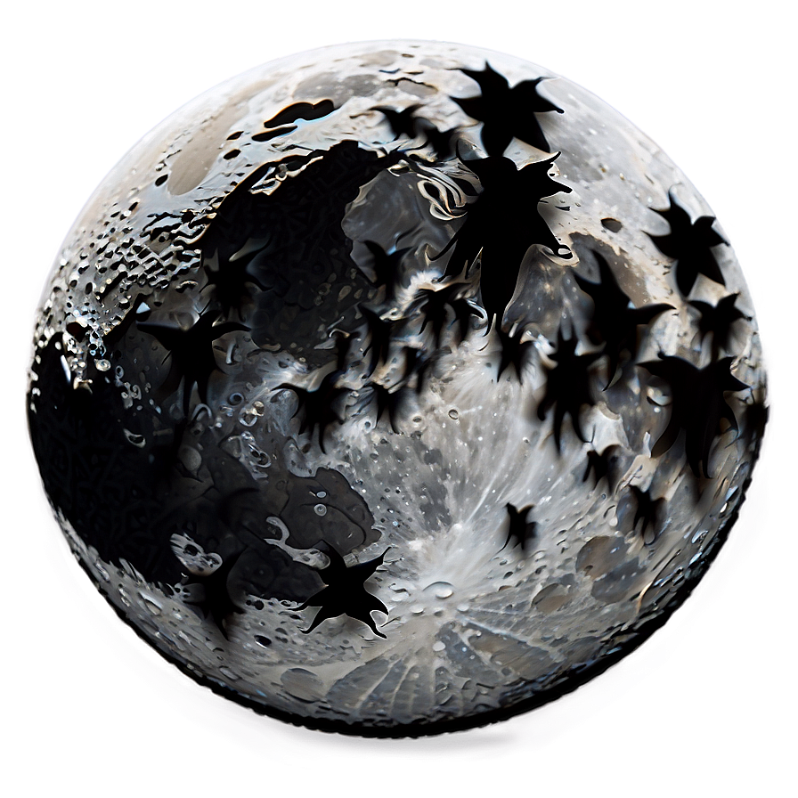 Black Moon With Bats Png Cbg54 PNG