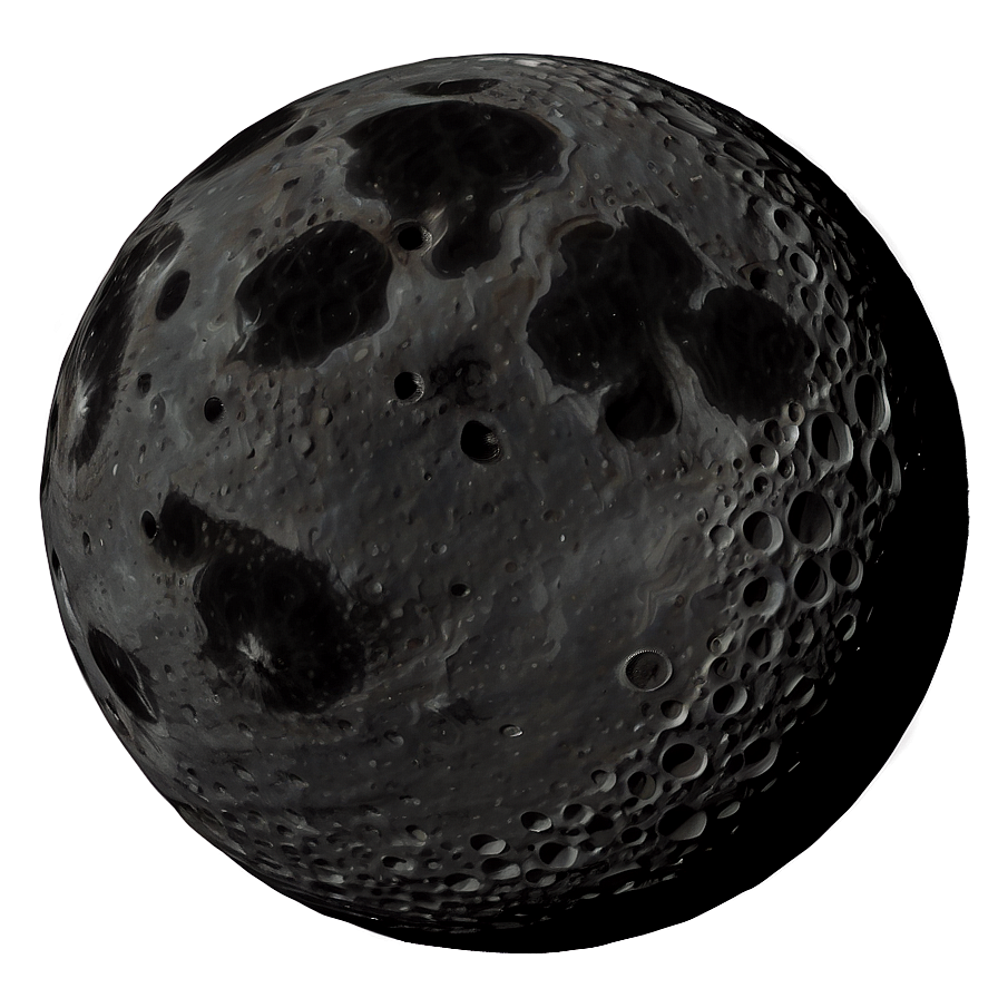 Black Moon With Craters Png 06252024 PNG