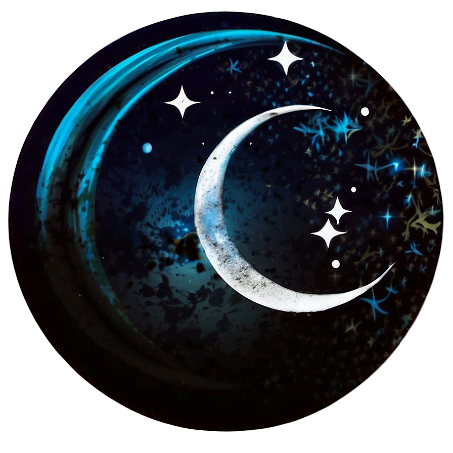 Black Moon With Stars Background Png 16 PNG