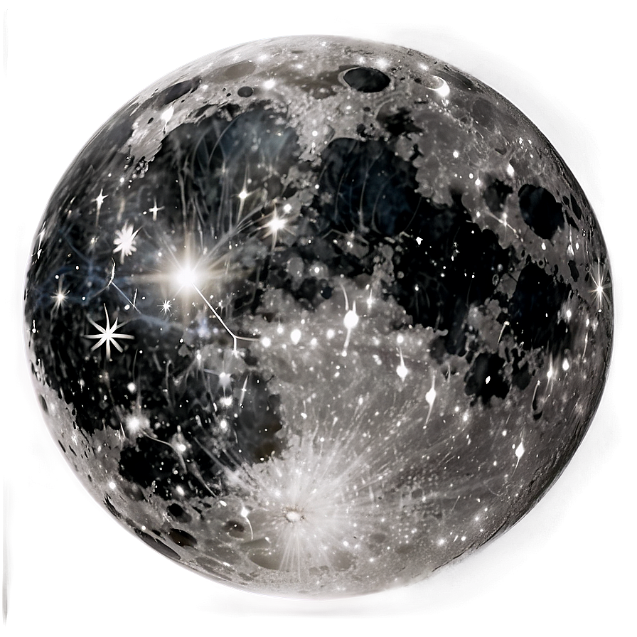 Black Moon With Stars Background Png Avp74 PNG