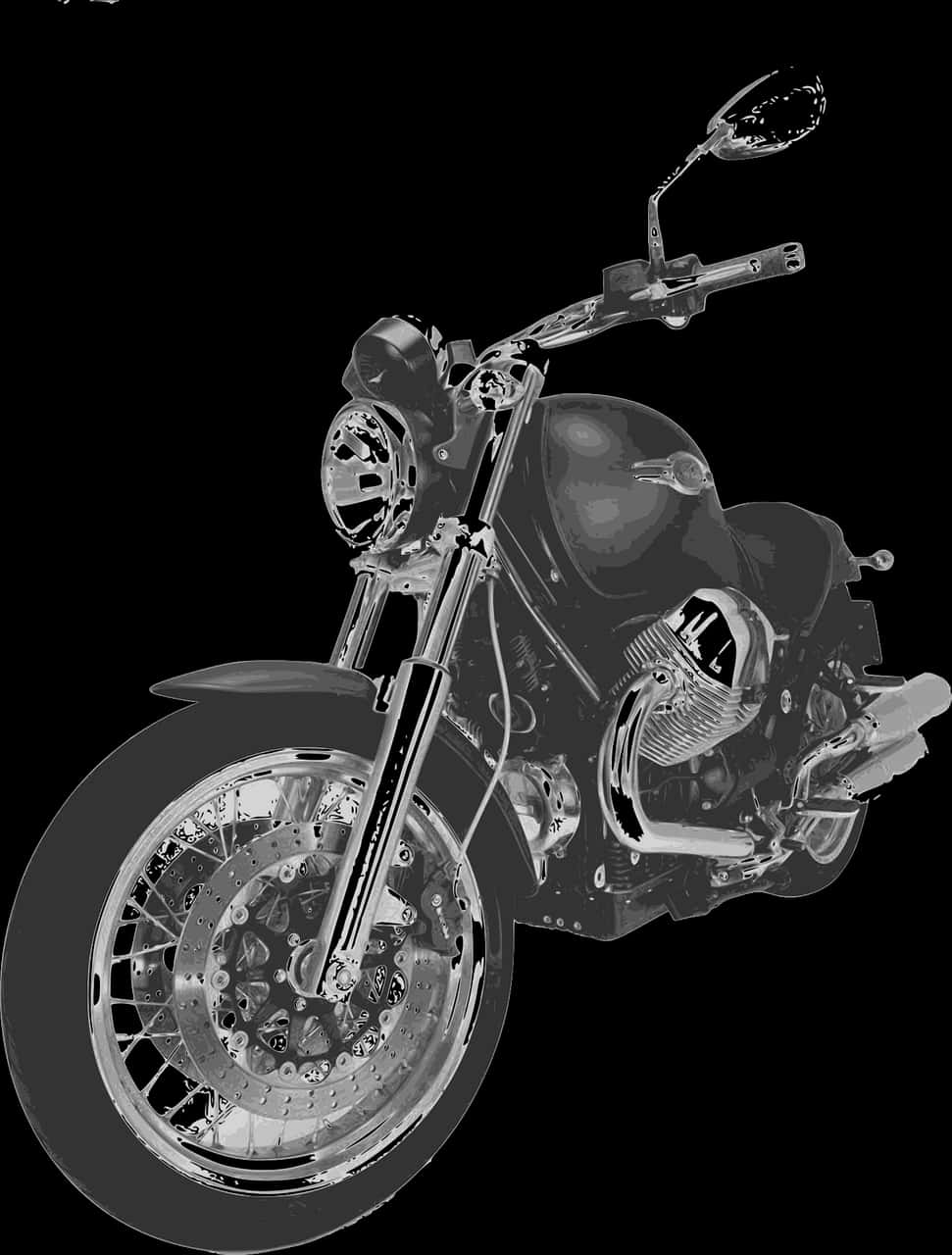 Black Motorcycle Artistic Rendering PNG