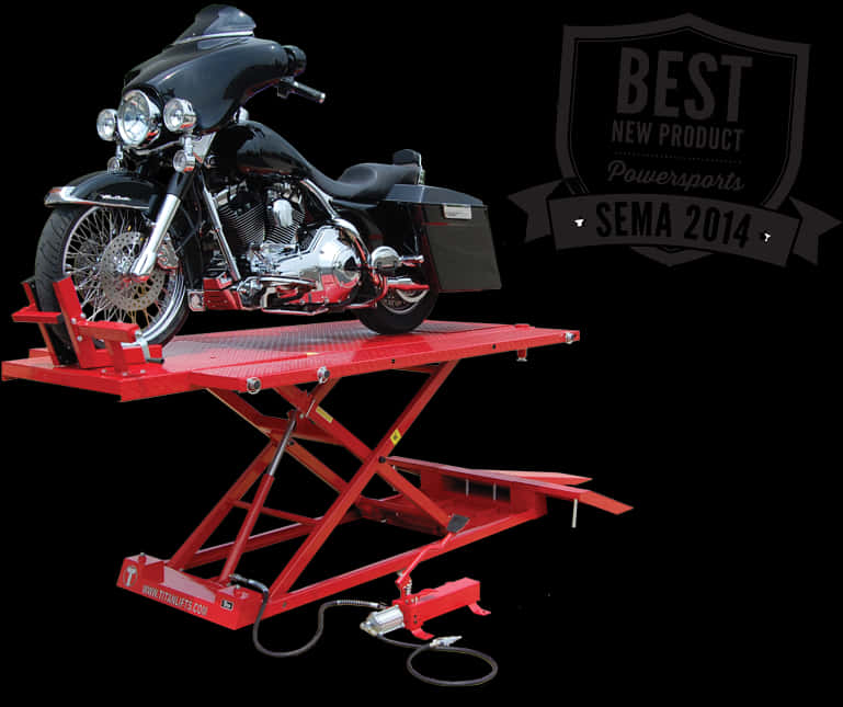 Black Motorcycleon Red Lift S E M A Award Winner PNG