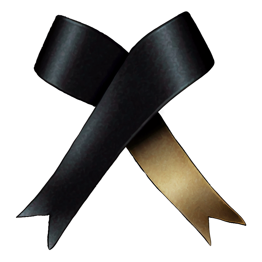 Black Mourning Ribbon Png 06242024 PNG