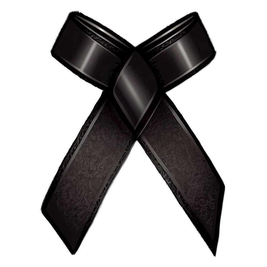 Black Mourning Ribbon Png 06242024 PNG