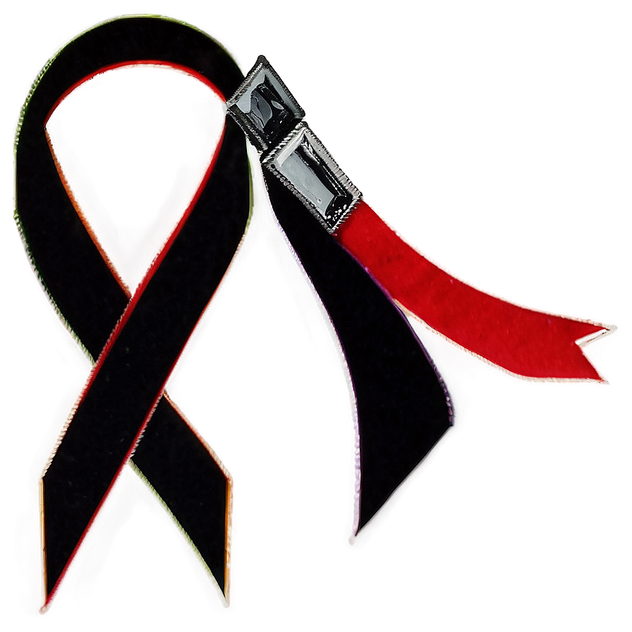 Black Mourning Ribbon Png Cly34 PNG