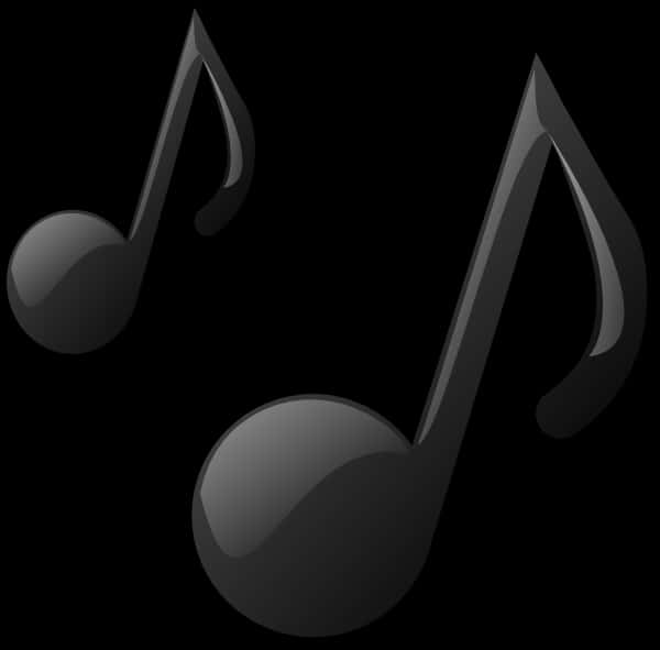 Black Music Notes Graphic PNG