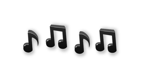 Black Music Noteson Dark Background PNG