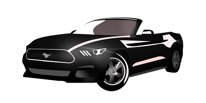 Black Mustang Illustration PNG