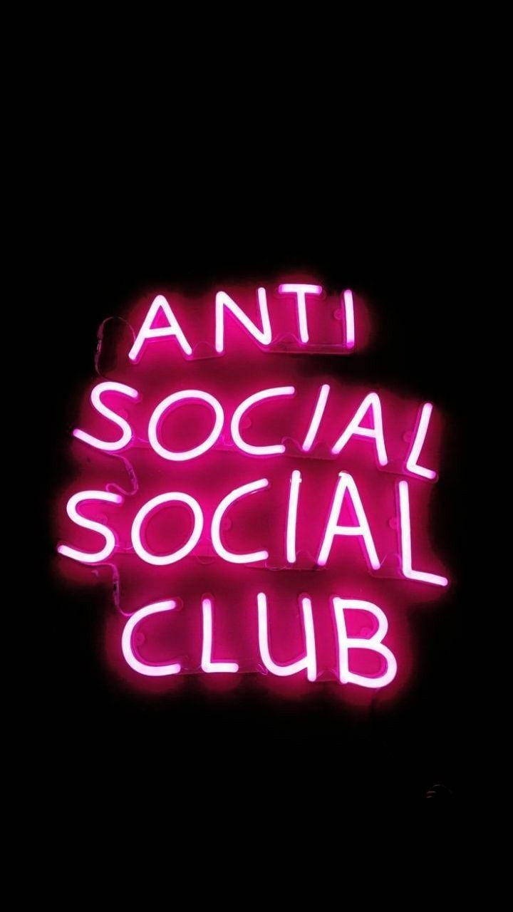 Black Neon Aesthetic Anti Social Social Club Wallpaper