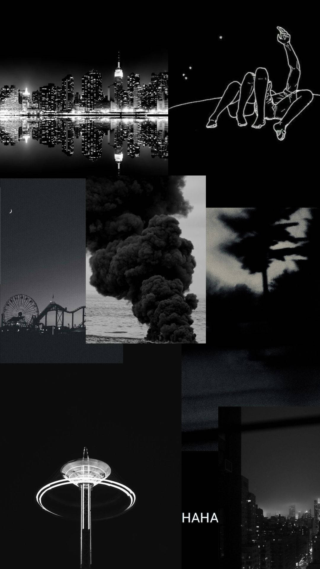 Black Neon Aesthetic Photo Collage