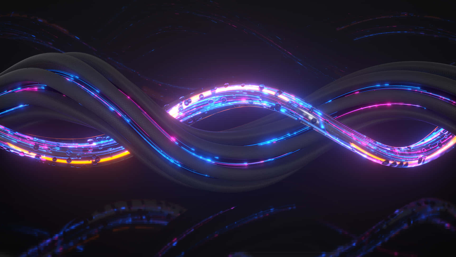 Black Neon Infinity Loop4 K Wallpaper