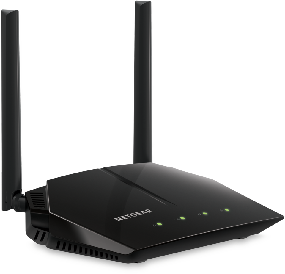 Black Netgear Wireless Router PNG