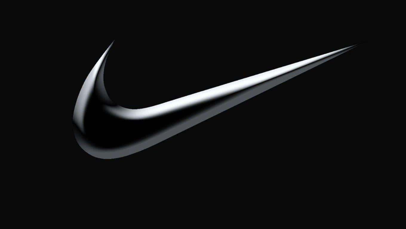 Nike Logo On A Black Background Wallpaper