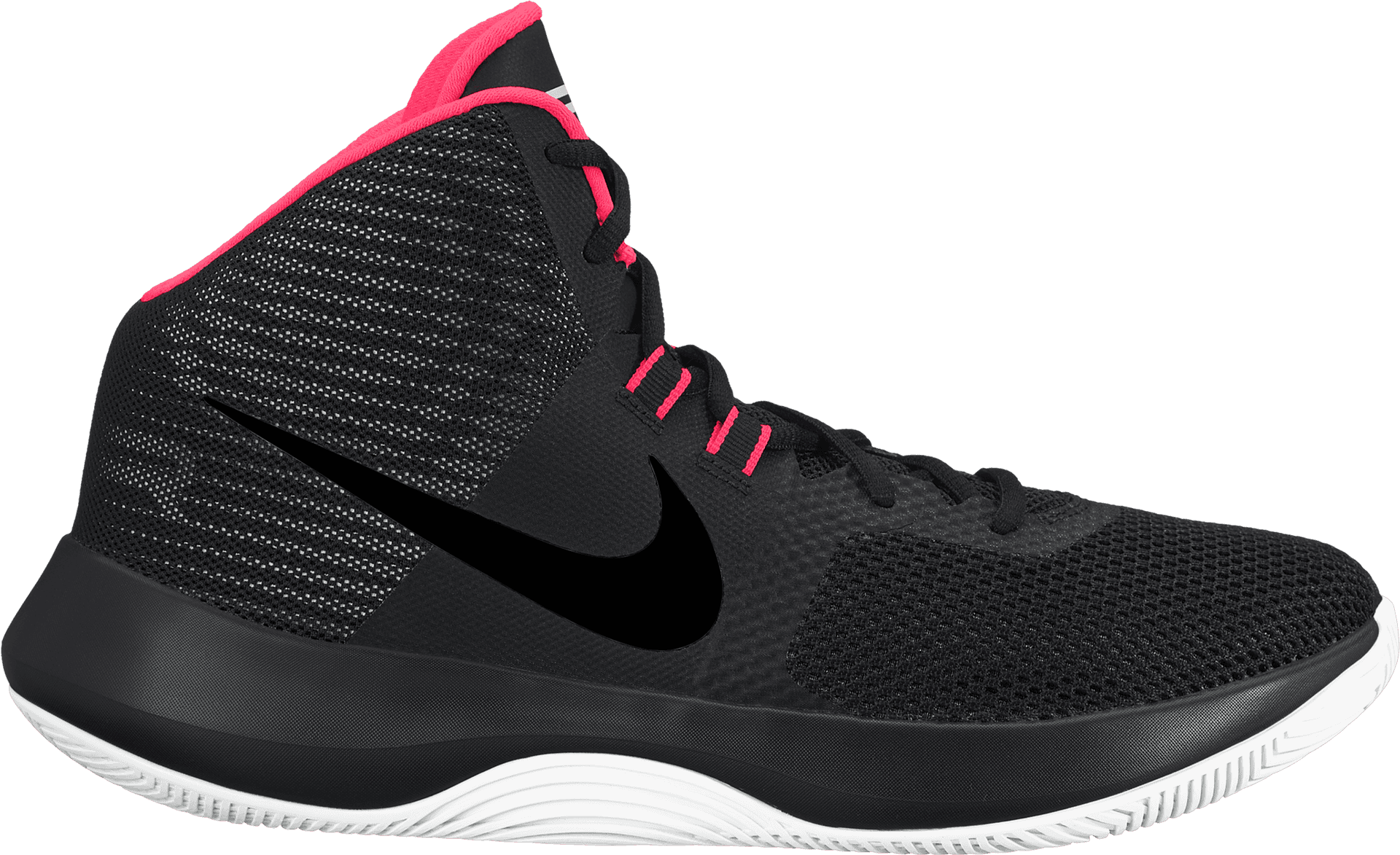 Black Nike Basketball Shoewith Pink Accents PNG