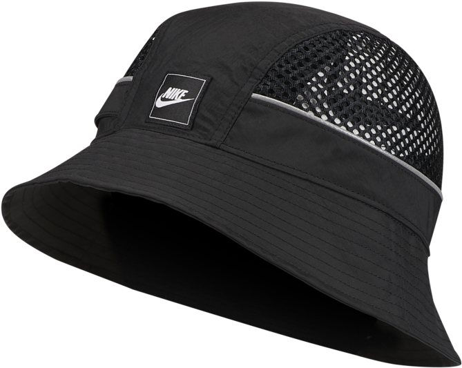 Black Nike Bucket Hatwith Mesh Panel PNG