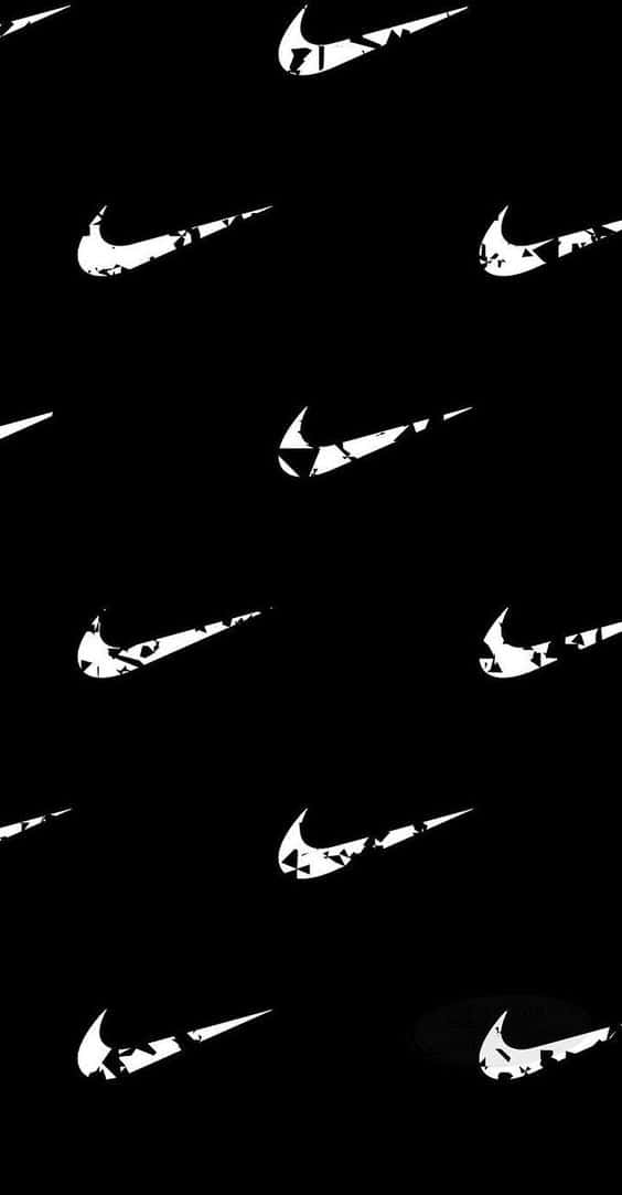 Sort Nike Check Mønster Wallpaper