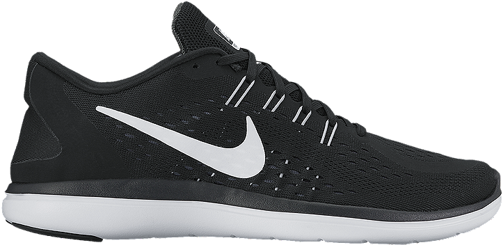 Black Nike Running Shoe Side View PNG