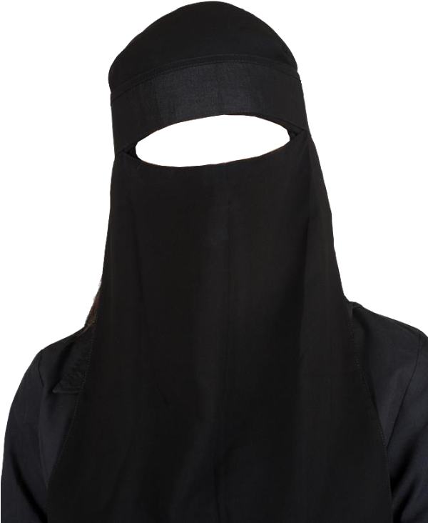 Black Niqab Portrait PNG