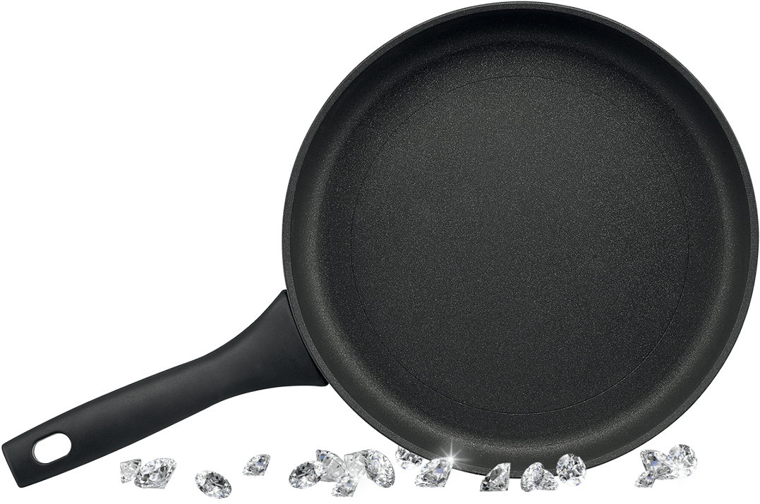 Black Nonstick Frying Panwith Ice Crystals PNG