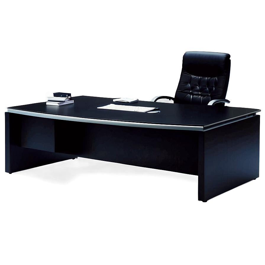 Black Office Desk Png 06122024 PNG