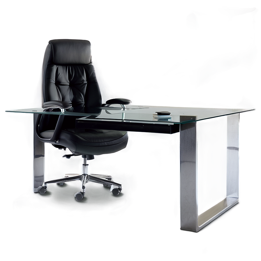 Black Office Desk Png 06122024 PNG