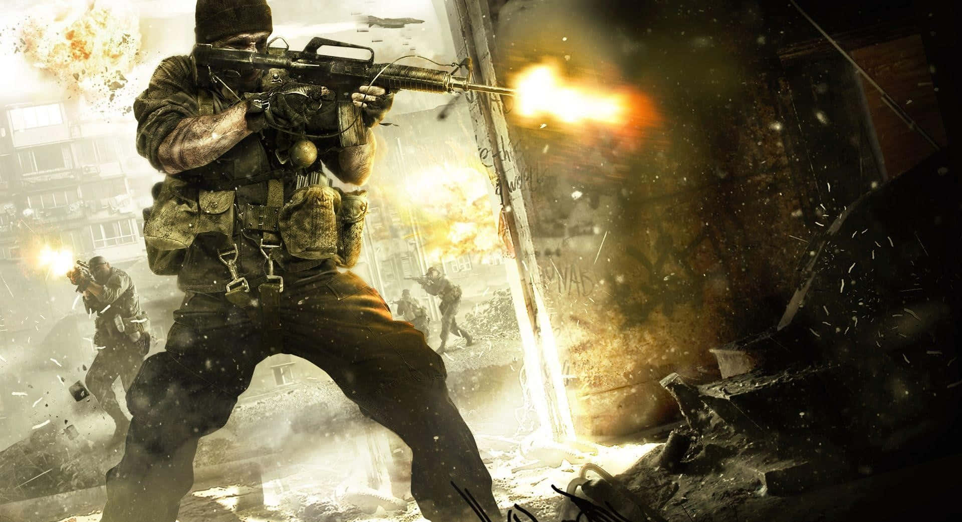Command your team and dominate the battlefield in Call of Duty: Black Ops Wallpaper