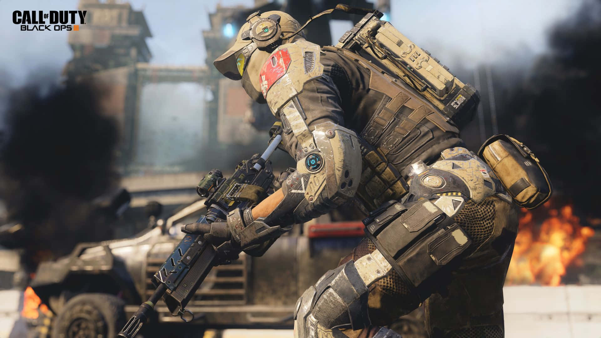 “Feel the intensity of combat in Call of Duty Black Ops 3.” Wallpaper
