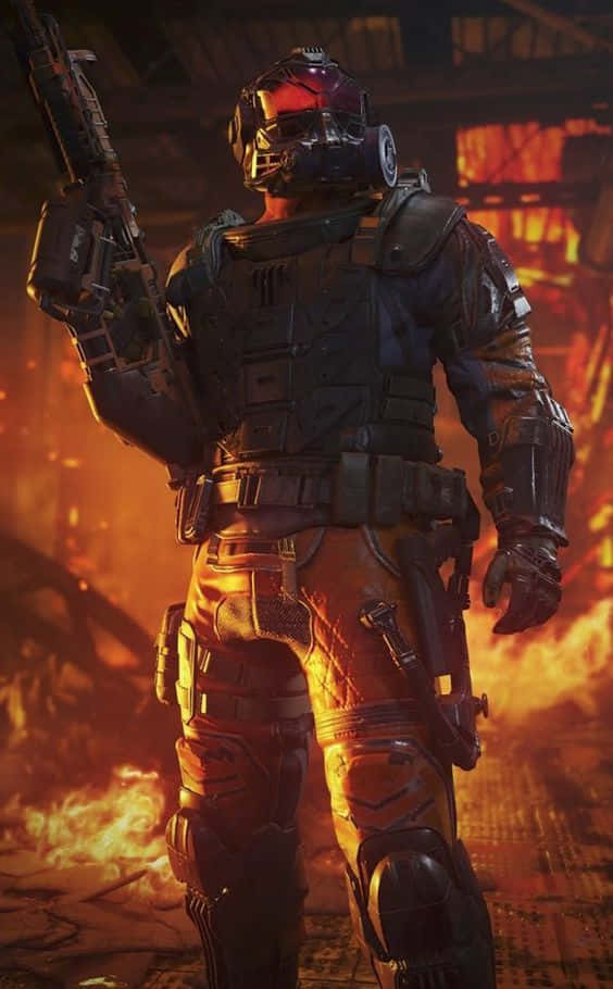 COD: Black Ops 4 Soldier On Fire Wallpaper