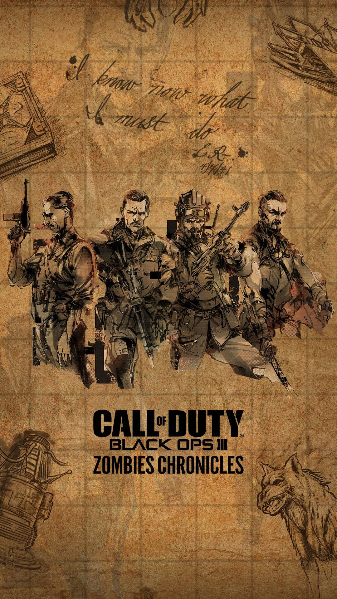 Black Ops 4 Zombies Characters Sepia Poster Wallpaper