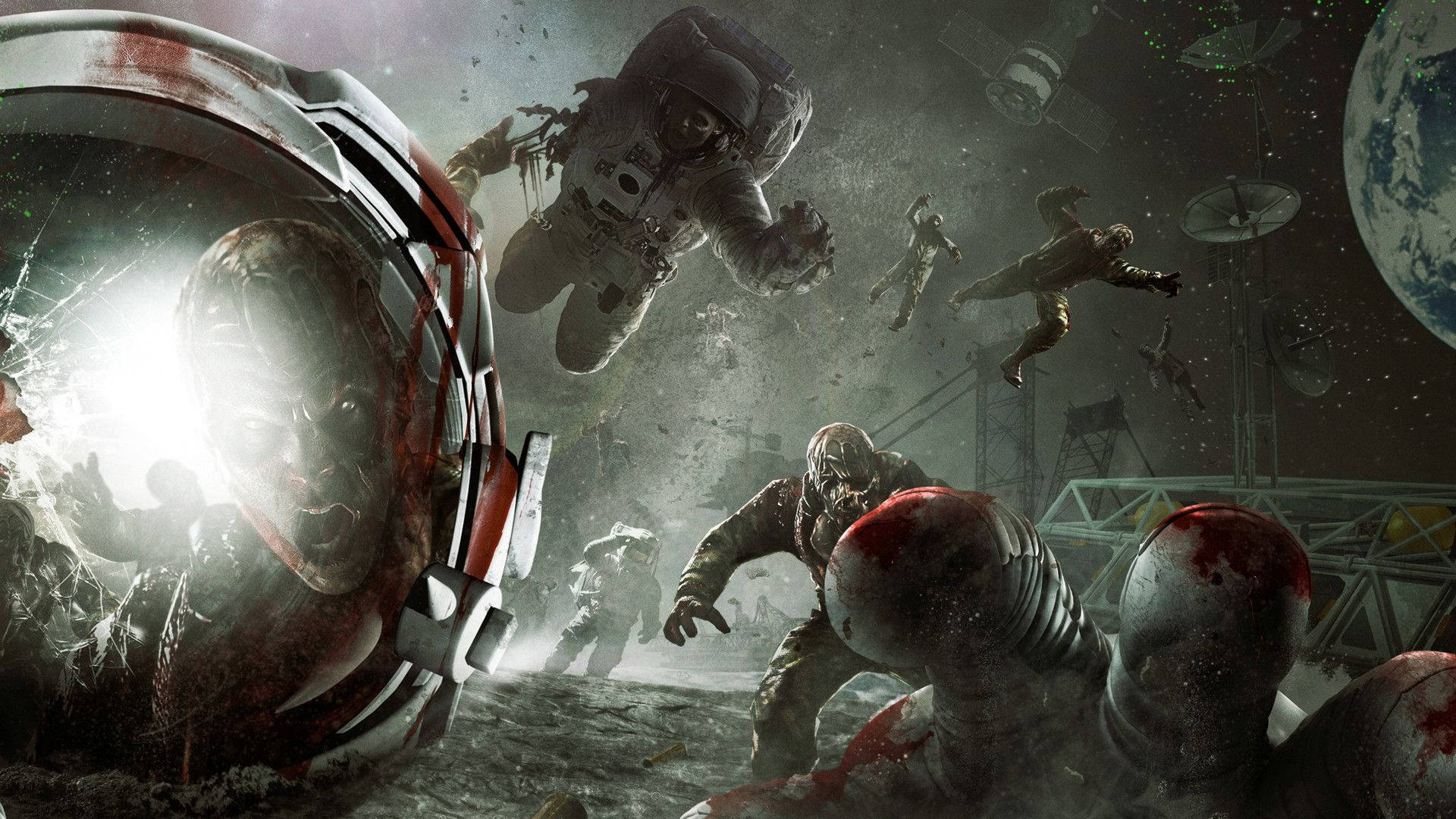 Zombies Are Flying Around In Space Wallpaper
