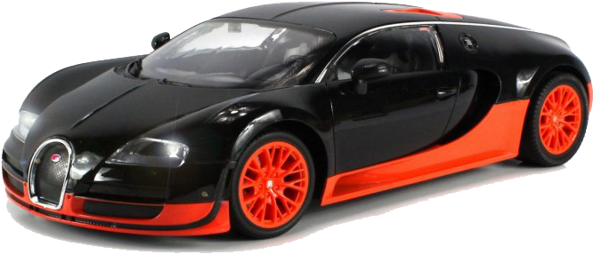 Black Orange Bugatti Veyron Side View PNG