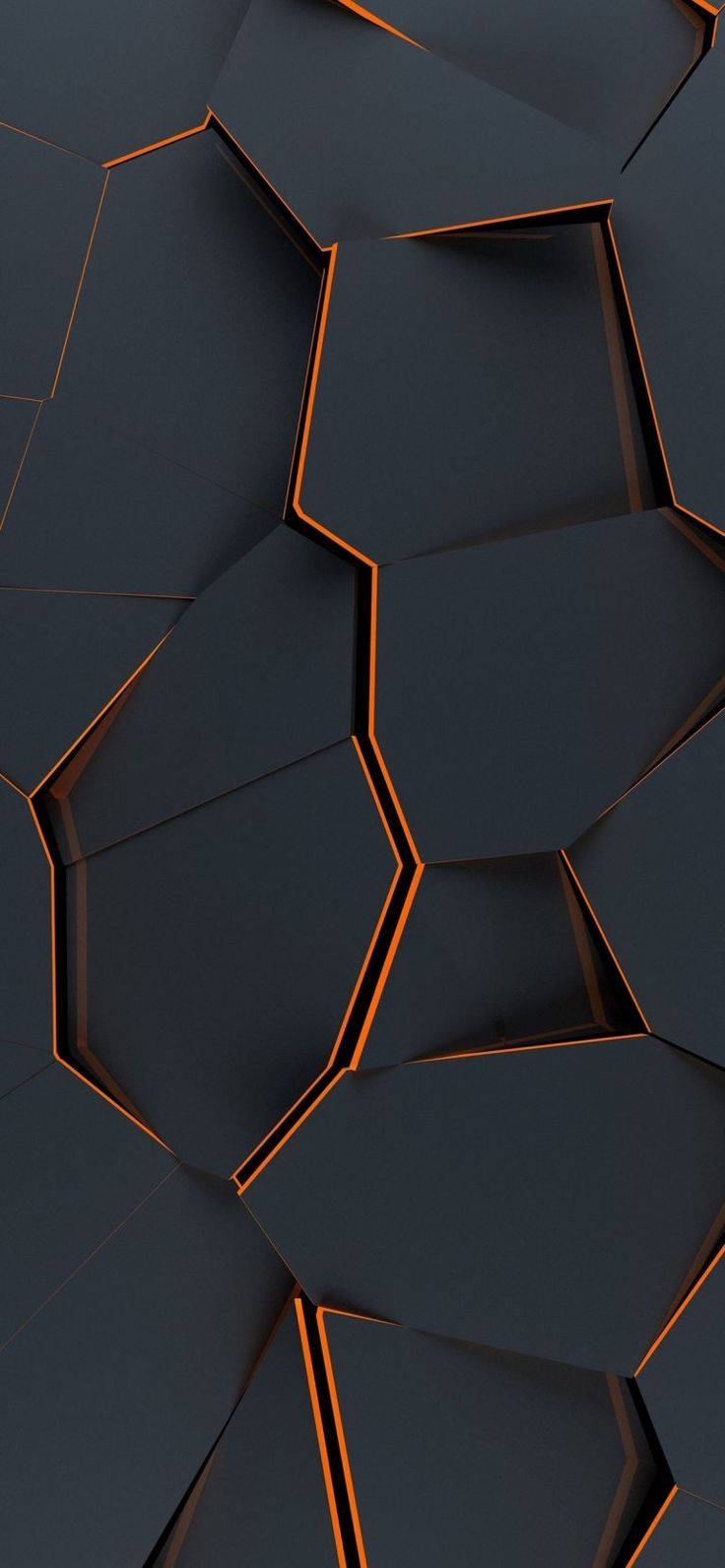 Black Orange Cracks Iphone Amoled Wallpaper