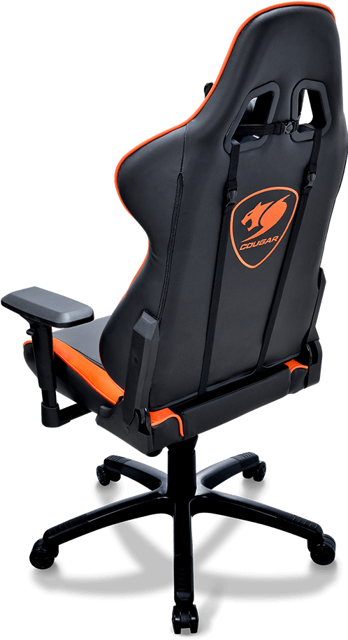 Black Orange Gaming Chair Cougar PNG