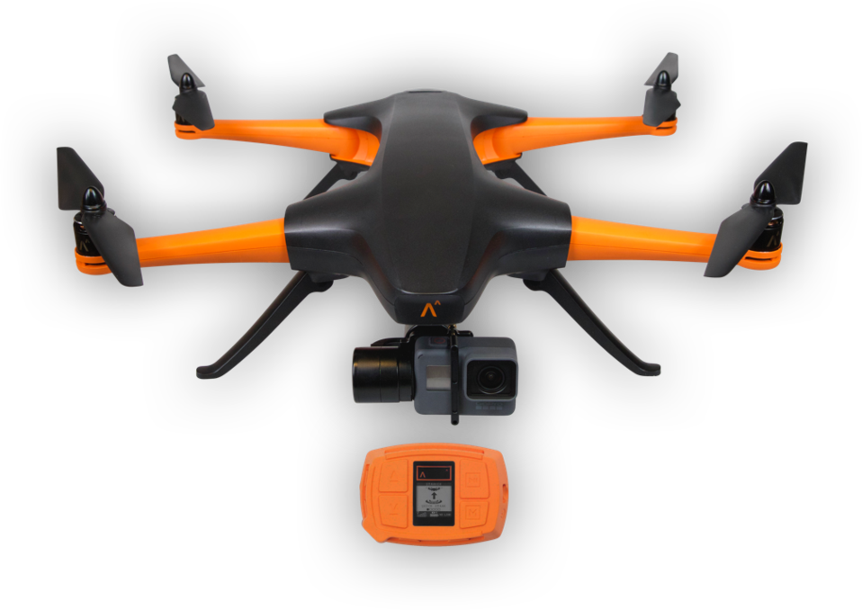 Black Orange Quadcopter Drone With Camera PNG