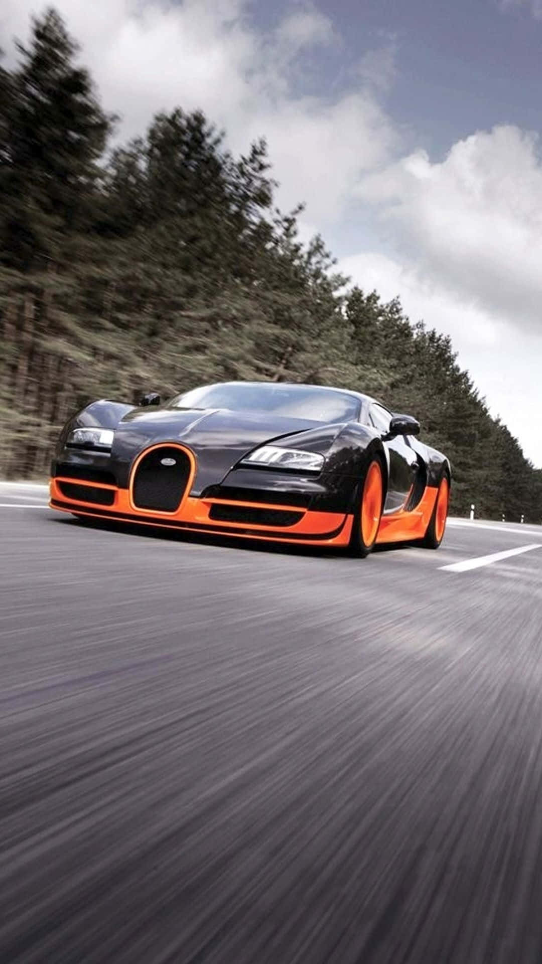 Black Orange Supercar Speeding Wallpaper