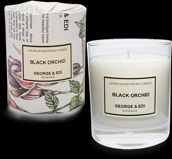 Black Orchid Scented Soy Candle PNG