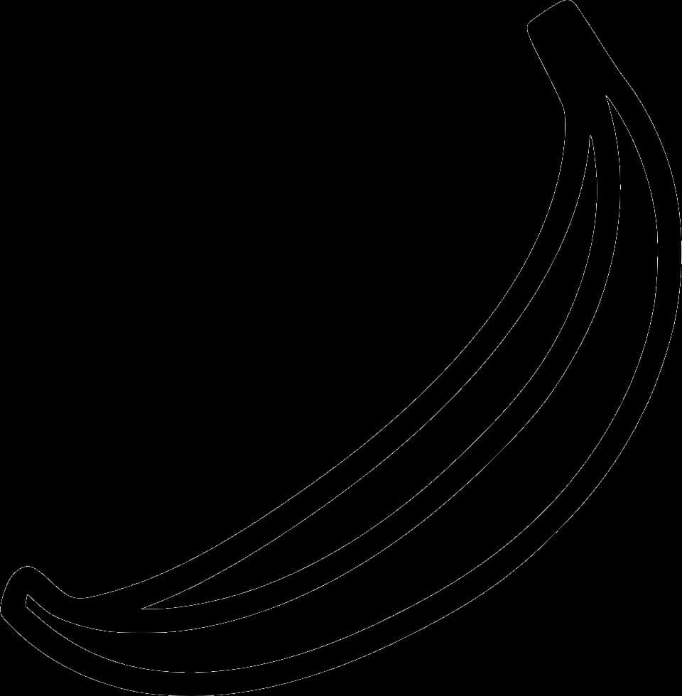 Black Outline Banana PNG