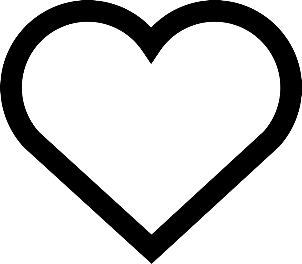 Black Outline Heart Icon PNG