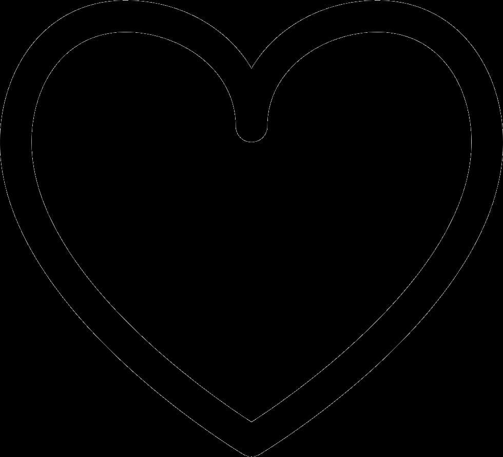 Black Outline Hearton Transparent Background PNG