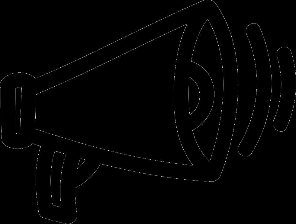 Black Outline Megaphone Icon PNG