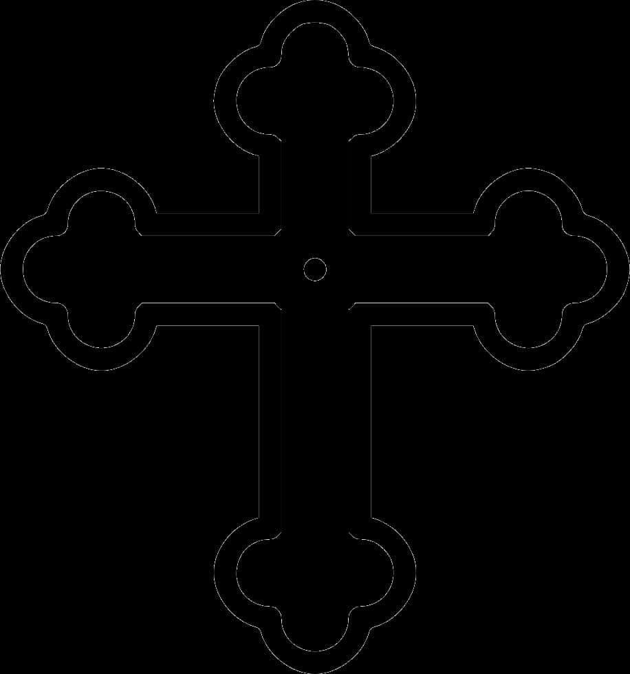 Black Outlined Cross Graphic PNG