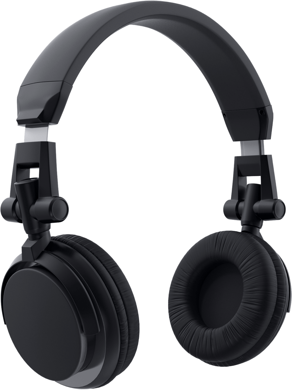 Black Over Ear Headphones PNG