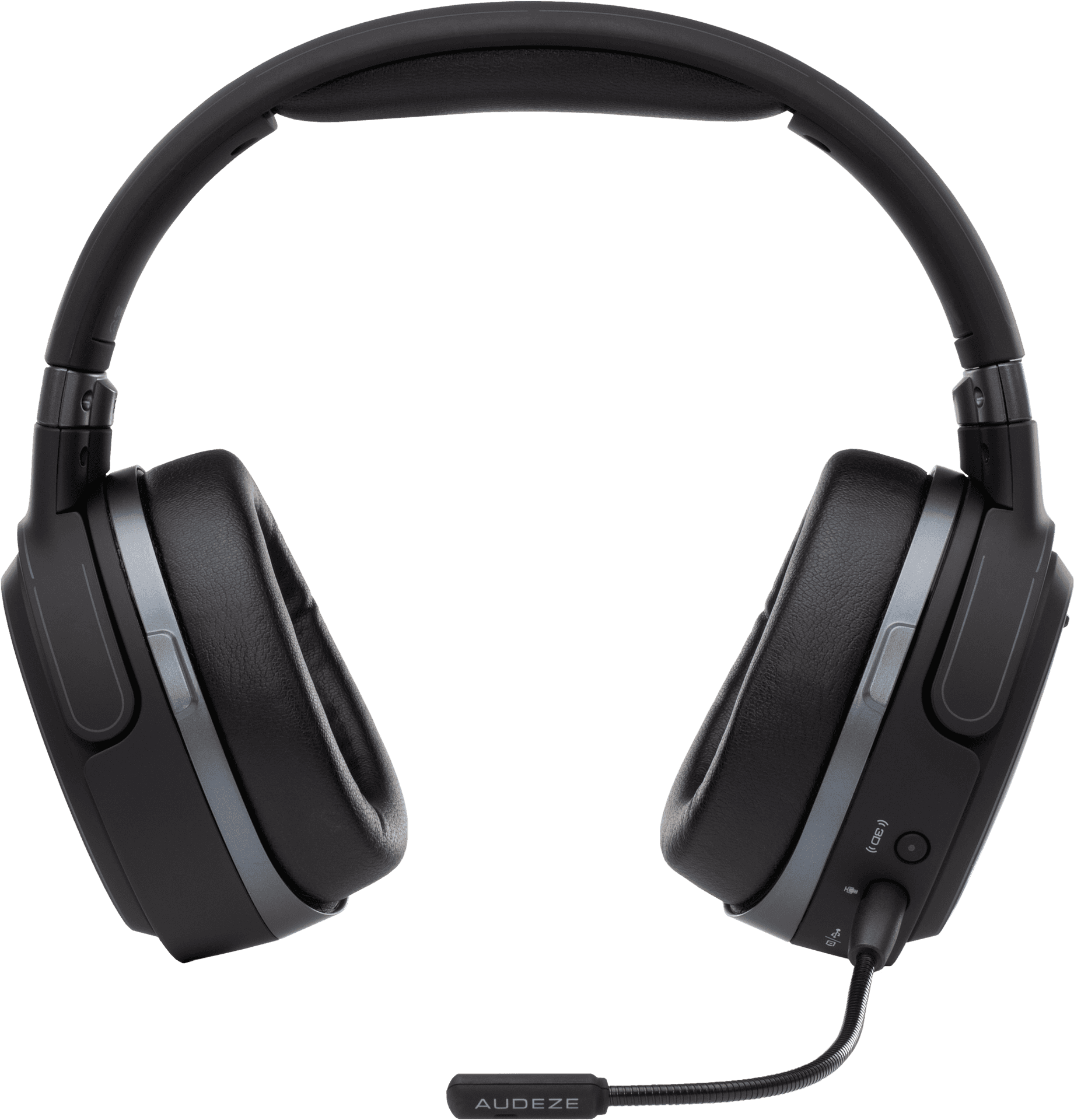 Black Over Ear Headphoneswith Microphone PNG