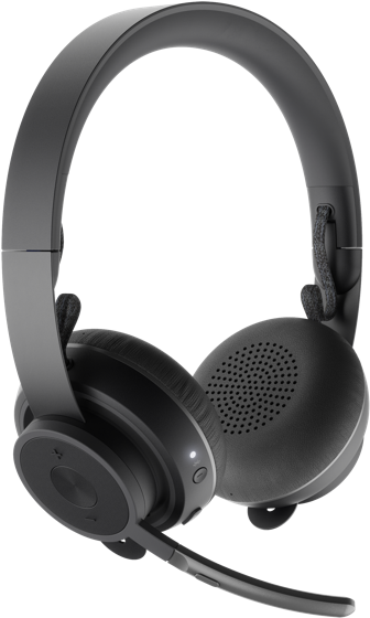 Black Over Ear Headsetwith Microphone PNG