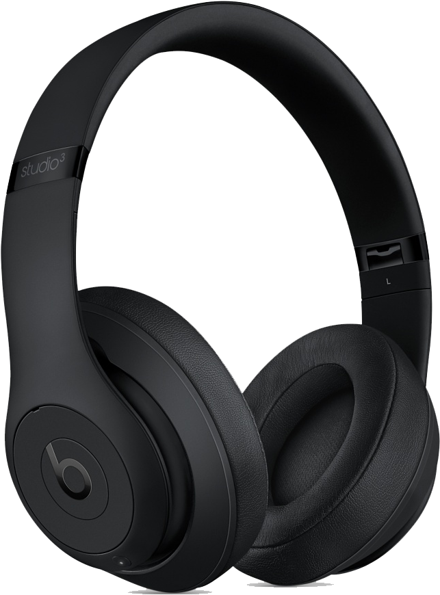 Black Over Ear Wireless Headphones PNG