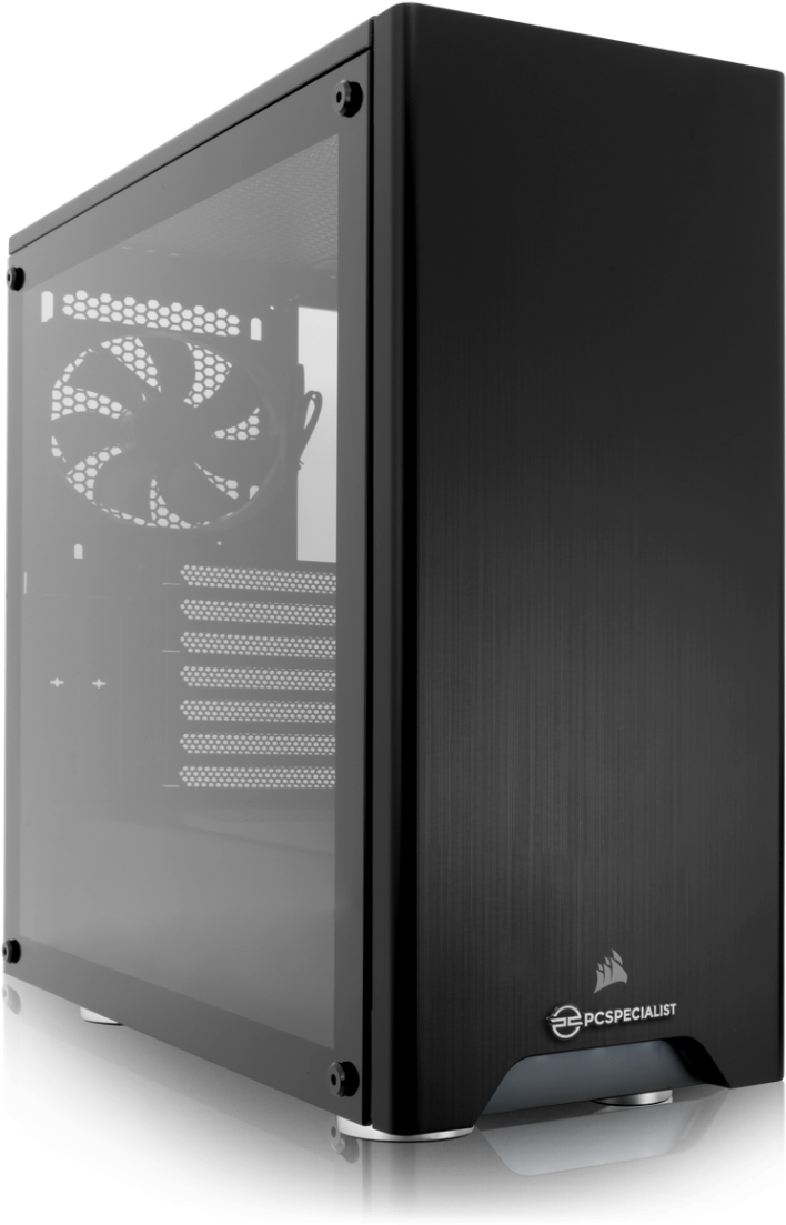 Black P C Tower Case Side View PNG