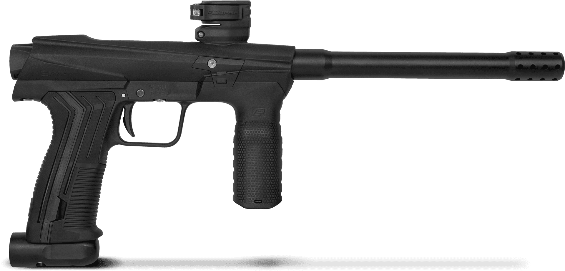 Black Paintball Marker Profile View PNG