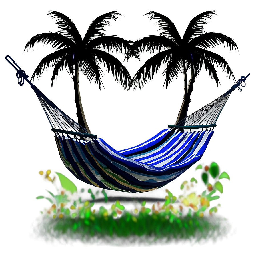 Black Palm Tree With Hammock Png Hsp70 PNG